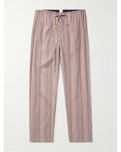 Paul Smith Pantaloni da pigiama in cotone a righe - Rosa