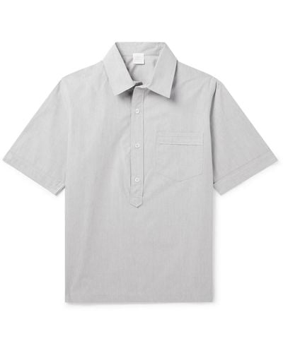 Loretta Caponi Cotton Half-placket Shirt - Gray