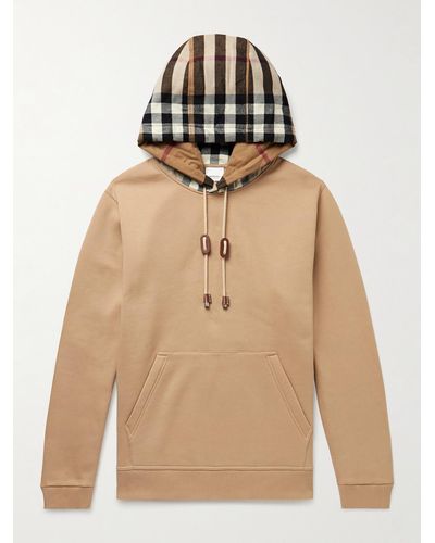 Burberry Checked Cotton-blend Jersey Hoodie - Multicolour