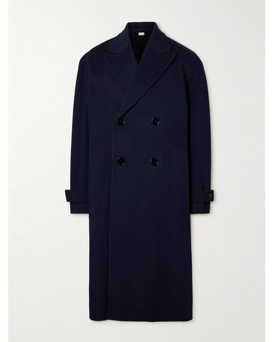 Gucci Doppelreihiger Mantel aus Wollfilz - Blau