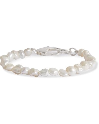 Hatton Labs Gnocchi Silver Pearl Bracelet - White
