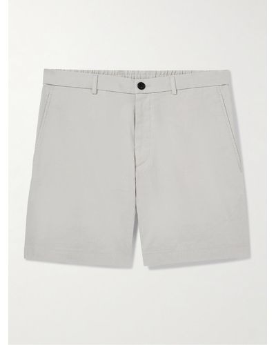 Theory Curtis 7" Straight-leg Good Linen Shorts - Grey