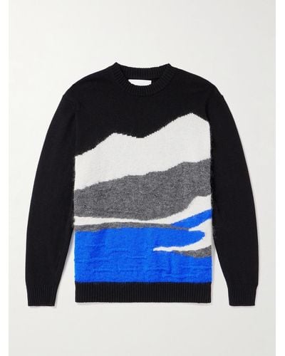 NN07 Jason 6607 Brushed Recycled Wool-blend Sweater - Blue