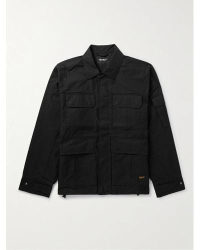 Carhartt Holt Logo-appliqued Cotton And Nylon-blend Ripstop Jacket - Black