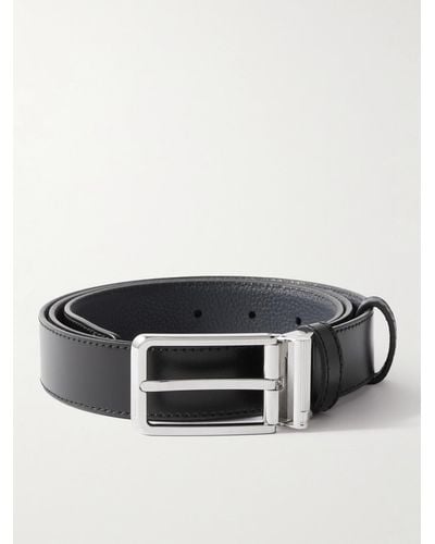 Dunhill 3cm Reversible Textured-leather Belt - Black