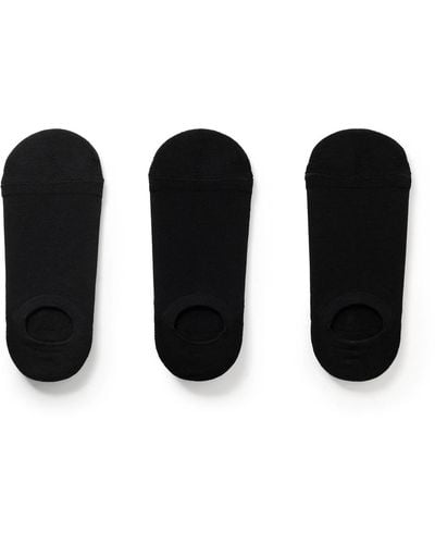 Anonymous Ism Three-pack No-show Cotton-blend Socks - Black
