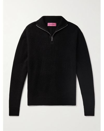 The Elder Statesman Cashmere Half-zip Sweater - Black