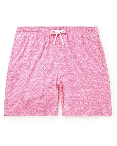 Anderson & Sheppard Straight-leg Mid-length Printed Swim Shorts - Pink