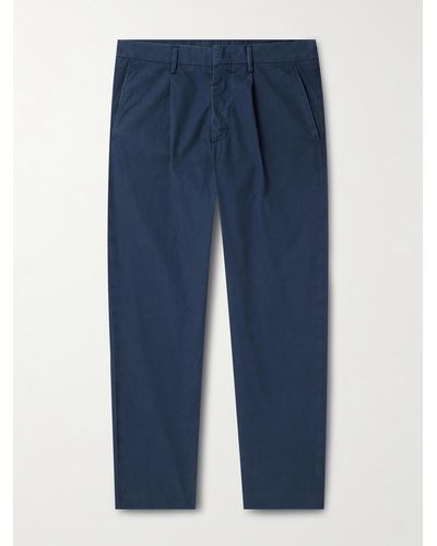 NN07 Frey 1856 Tapered Cotton-blend Twill Trousers - Blue