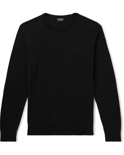 ZEGNA Cotton Sweater - Black