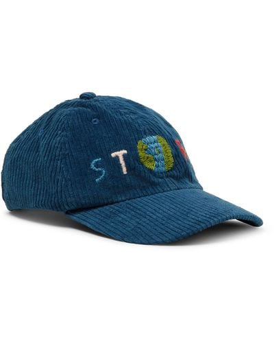 STORY mfg. Logo-embroidered Organic Cotton-corduroy Baseball Cap - Blue
