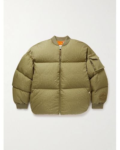 Moncler Genius Roc Nation By Jay-z Centaurus Croc-effect Quilted Shell Down Jacket - Green