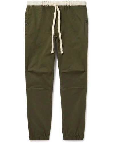 Beams Plus Gym Tapered Stretch-cotton Twill Drawstring Pants - Green