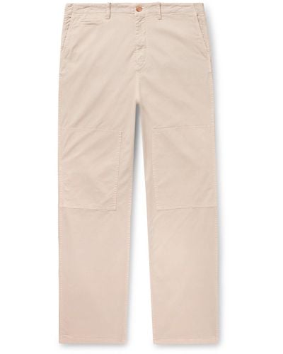 Nili Lotan Dean Straight-leg Paneled Cotton-blend Twill Pants - Natural