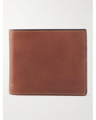 Brunello Cucinelli Full-grain Leather Billfold Wallet - Brown