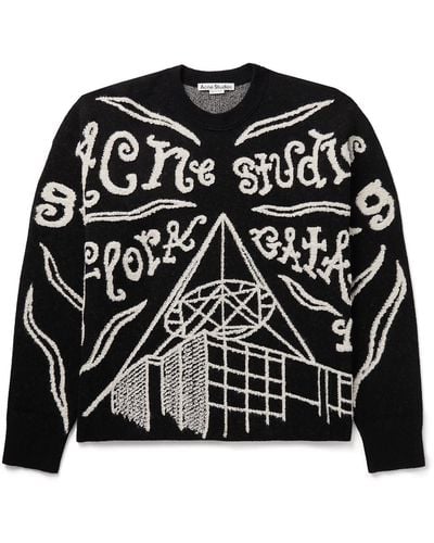 Acne Studios Kuis Antenne Jacquard-knit Sweater - Black