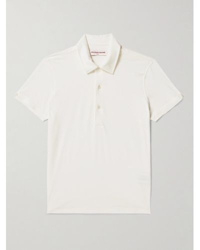 Orlebar Brown Sebastian Slim-fit Cotton And Silk-blend Jersey Polo Shirt - White