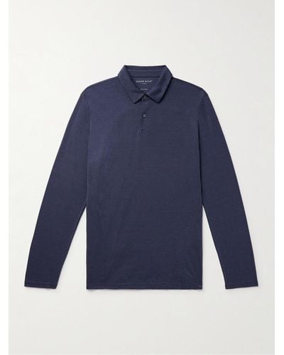 Derek Rose Ramsay 2 Slim-fit Stretch Cotton-blend Piqué Polo Shirt - Blue