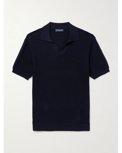 Frescobol Carioca Rino Slim-fit Cotton Polo Shirt - Blue
