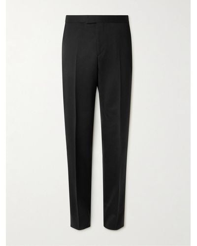 Favourbrook Hampton Slim-fit Grosgrain-trimmed Wool-twill Tuxedo Trousers - Black