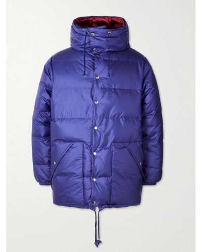 Beams Plus Expedition Quilted Shell Hooded Down Parka - Blue