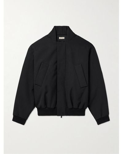 Fear Of God Padded Virgin Wool And Cotton-blend Twill Bomber Jacket - Black