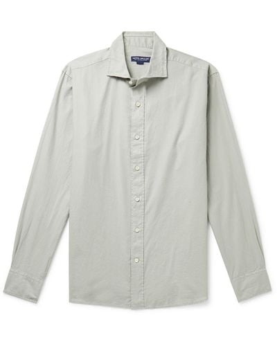 Peter Millar Sojourn Cutaway-collar Garment-dyed Cotton-poplin Shirt - Gray