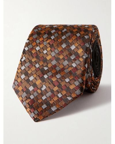 Missoni 7cm Silk-jacquard Tie - Brown