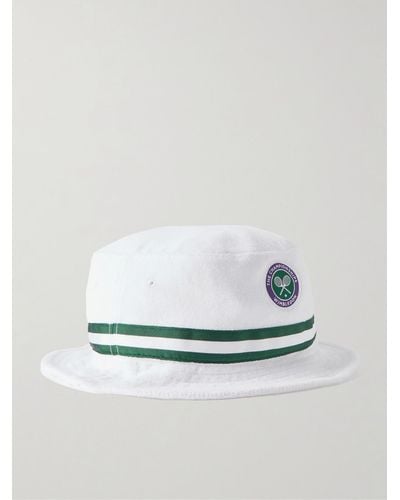 Polo Ralph Lauren Wimbledon Webbing-trimmed Logo-appliquéd Cotton-blend Terry Bucket Hat - White