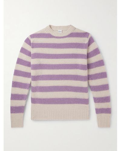 Aspesi Striped Brushed Wool Sweater - Pink