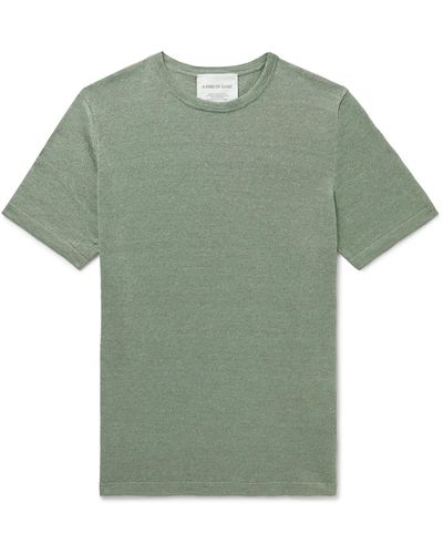 A Kind Of Guise Hamdi Linen And Merino Wool-blend T-shirt - Green