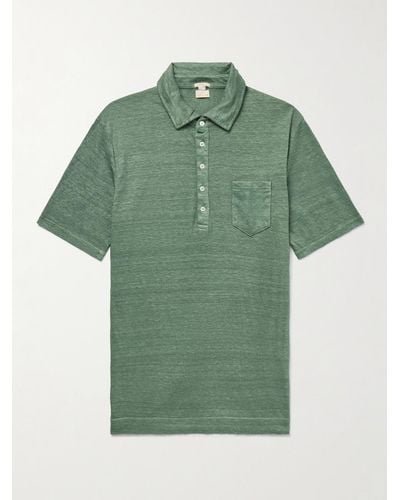 Massimo Alba Filicudi Slim-fit Linen Polo Shirt - Green