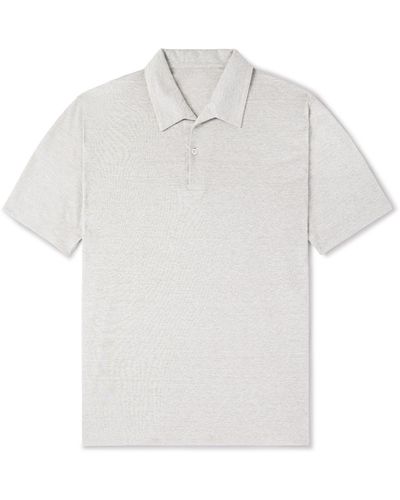Caruso Slim-fit Linen And Cotton-blend Polo Shirt - White