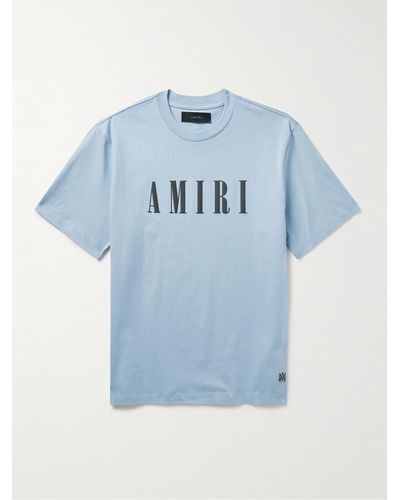 Amiri T-Shirt aus Baumwoll-Jersey mit Logoprint - Blau
