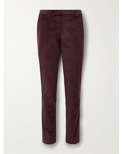 Paul Smith Slim-fit Cotton-blend Corduroy Suit Trousers - Purple