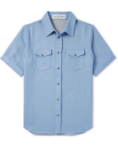 God's True Cashmere Cashmere And Cotton-blend Denim Shirt - Blue