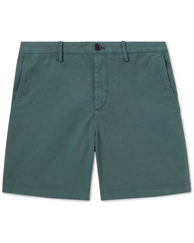 Theory Zaine Straight-leg Stretch-cotton Chino Shorts - Green