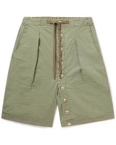 Kapital Surf Cowboy Straight-leg Cotton Shorts - Green