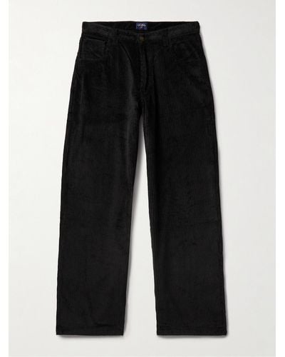 Noah Straight-leg Cotton-corduroy Pants - Black