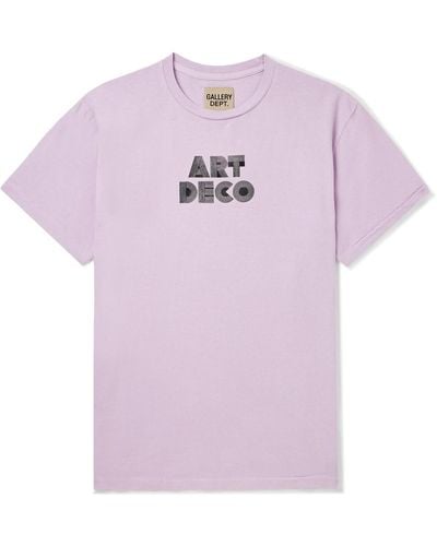 GALLERY DEPT. Art Deco Glittered Logo-print Cotton-jersey T-shirt - Pink