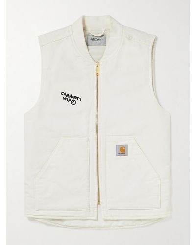 Carhartt Printed Padded Cotton-canvas Gilet - Natural