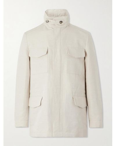 Loro Piana Field jacket in misto cotone e lino Rain System® Traveler - Neutro