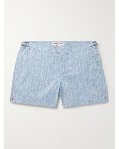 Orlebar Brown Setter Straight-leg Mid-length Printed Swim Shorts - Blue
