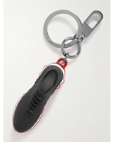 Christian Louboutin Loubishark Schlüsselring aus Gummi mit silberfarbenen Details - Weiß