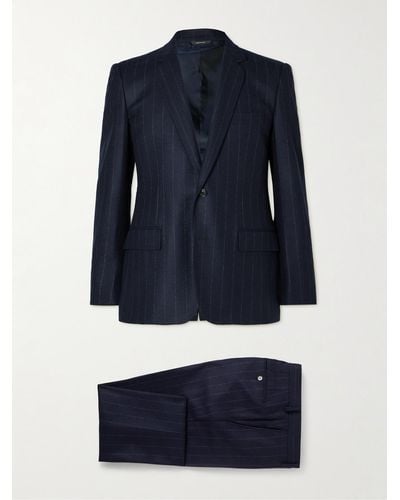Loro Piana Pinstriped Wish® Virgin Wool And Cashmere-blend Suit - Blue