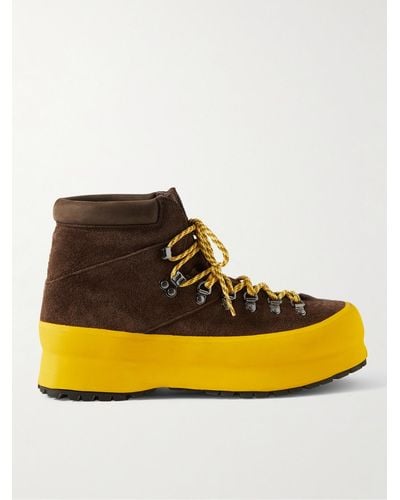 Diemme Throwing Fits Rosset Rubber-trimmed Suede Boots - Yellow