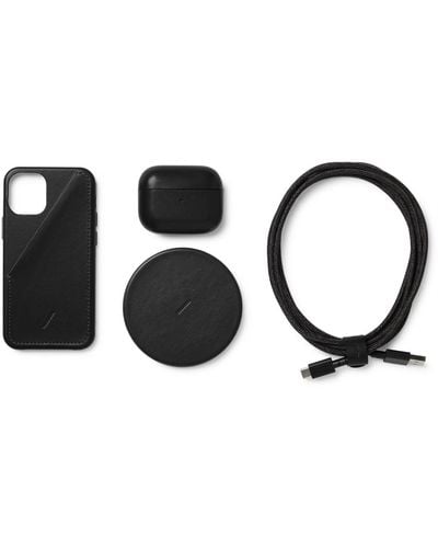 Native Union Leather Iphone 12 Mini Accessories Bundle - Black