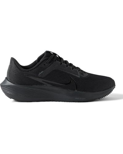 Nike Air Zoom Pegasus 40 Rubber-trimmed Mesh Sneakers - Black