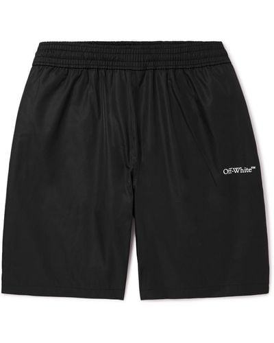 Off-White c/o Virgil Abloh Straight-leg Mid-length Logo-print Swim Shorts - Black