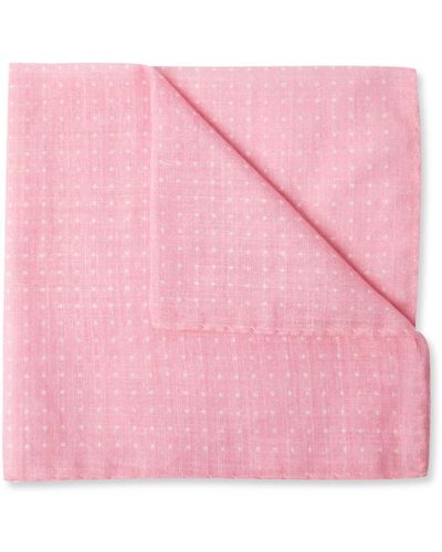 Anderson & Sheppard Polka-dot Cotton-voile Pocket Square - Pink